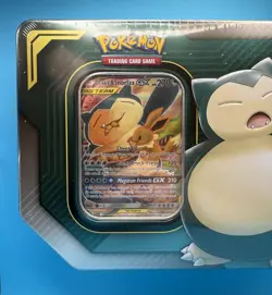 2019 Pokemon Snorlax & Eevee GX Tag Team Up Tin New Factory Sealed TCG - Image 3