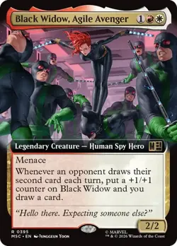 MSC Extended Art BLACK WIDOW AGILE AVENGER 1x Rare Magic Marvel Super Heroes MTG - Image 1