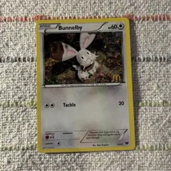 Pokemon Bunnelby Card Basic 60 HP McDonald's 2014 Promo 10/12 2013 TCG - Image 1