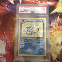 Pokemon TCG 1st Edition Vaporeon Card Jungle 12/64 PSA 9 Mint - Image 1