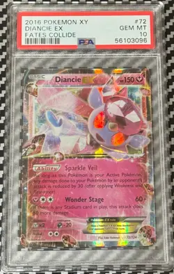 2016 Pokemon XY Fates Collide # 72 Diancie EX Holo PSA 10 Card GEM MINT! - Image 1