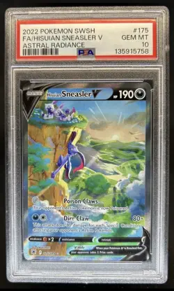 2022 Pokemon SWSH Astral Radiance Hisuian Sneasler V Ultra Rare #175/189 PSA 10 - Image 1