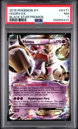 2015 Pokemon XY Black Star Promo # XY71 Hoopa EX PSA 7 Card NEAR MINT Free Ship! - Image 1
