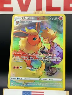 Pokemon SWSH Brilliant Stars Flareon Trainer Gallery 2022 Holo #TG01/TG30 - NM - Image 2