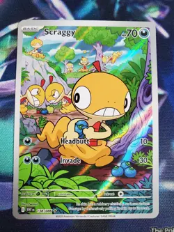 Pokemon Scraggy TCG Illustration Rare Holo Card SV White Flare 138/086 - Image 1