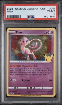 2021 POKEMON CELEBRATIONS #011 MEW PSA 6 - Image 1
