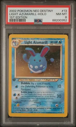 Pokemon 2002 Neo Destiny Light Azumarill 13/105 Holo 1st Ed PSA Graded - Image 1