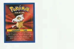 Cubone #104 1999 Pokemon Kellogg's Game Tip Cards - Image 2