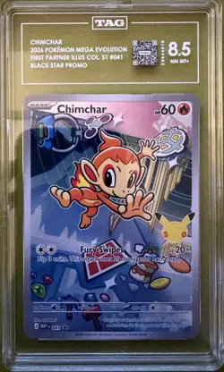 Pokemon TCG First Partner Promo Chimchar 041 TAG 8.5 - Image 1