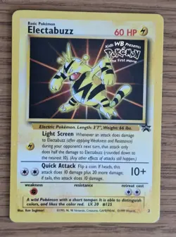 Pokemon TCG Electabuzz #2 Black Star Promo Card First Movie Edition - Image 1