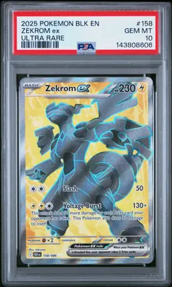 2025 POKEMON BLK EN-BLACK BOLT ULTRA RARE #158 ZEKROM EX PSA 10 - Image 1