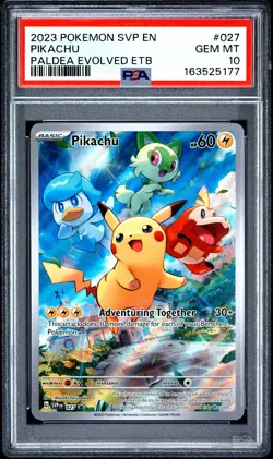 2023 POKEMON SVP EN-SV BLACK STAR PROMO #027 PIKACHU PSA 10 - Image 1