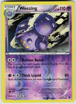 Weezing 28/124 Uncommon Fates Collide Pokemon Reverse Holo Near Mint - Image 1