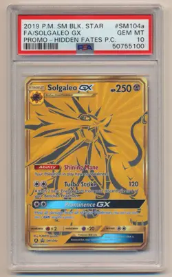 PSA 10 Pokemon Hidden Fates Full Art Solgaleo GX #SM104a GEM MINT Condition! - Image 1