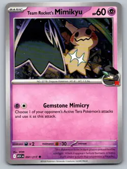 Team Rocket's Mimikyu 097/217 Uncommon Ascended Heroes Pokemon Near Mint - Image 1