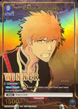 • Ichigo Kurosaki • UEPR/BLC-2-016 Winner Stamp Holo Promo Bleach Union Arena NM - Image 1