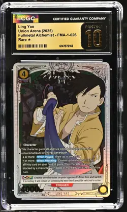 Union Arena GRADED Ling Yao Fullmetal Alchemist R One Star PRISTINE 10 CGC ENG - Image 1