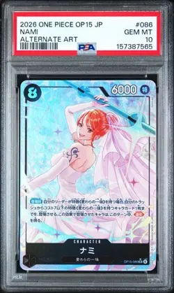 2026 ONE PIECE ADVENTURE ON KAMI'S ISLAND JAPANESE NAMI ALT ART #OP15-086 PSA 10 - Image 1