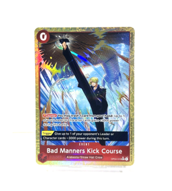 One Piece Bad Manners Kick Course (Alt Art Sanji) R Foil OP04-016 NM - Image 1