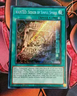 Yugioh! - WANTED: Seeker of Sinful Spoils RA03-EN074 Secret Rare 1st Edition NM - Image 1