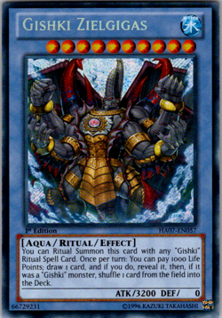 Yugioh! Gishki Zielgigas - 1st Ed Secret Rare - HA07-EN057 - Image 1