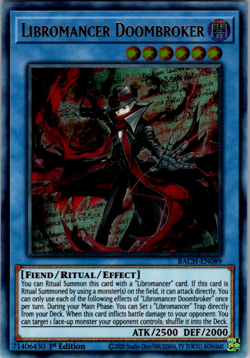 Yugioh Libromancer Doombroker BACH-EN089 Ultra Rare 1st Ed - VLP - Image 1
