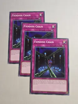 Yu-Gi-Oh 3x Fiendish Chain SDCK-EN037 Common NM - Image 1