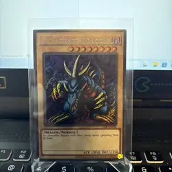 YUGIOH 25TH ANNIVERSARY TRI-HORNED DRAGON LOB-EN000 SECRET RARE - Image 1