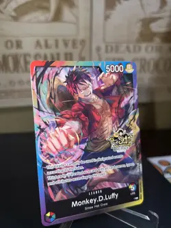 ONE PIECE TCG MONKEY D. LUFFY RARE 3RD ANNIVERSARY PROMO ALT ART ST01-012 NM - Image 2