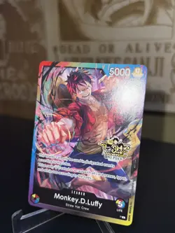 ONE PIECE TCG MONKEY D. LUFFY RARE 3RD ANNIVERSARY PROMO ALT ART ST01-012 NM - Image 3