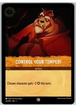 #26 Control Your Temper! - Common COLD FOIL 2023 Disney Lorcana First Chapter - Image 1