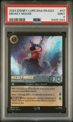 2024 DISNEY LORCANA EN D23-D23 EXPO PROMO MICKEY MOUSE - PLAYFUL SORCERER PSA 9 - Image 2