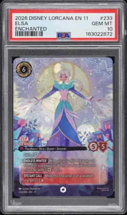 2026 DISNEY LORCANA EN 11-WINTERSPELL ENCHANTED #233 ELSA ICE ARTISAN PSA 10 - Image 2