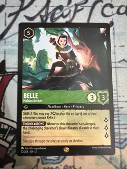 Disney Lorcana Belle Hidden Archer Legendary - Rise Of The Floodborn 72/204 - Image 1