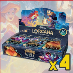 Disney Lorcana TCG: Whispers in the Well Booster Box Case 4 Booster Boxes SEALED - Image 1