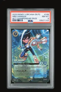 2025 DISNEY LORCANA EN P2-PROMO #24B HIRO HAMADA ARMOR DESIGNER PSA 8 Set Champs - Image 1