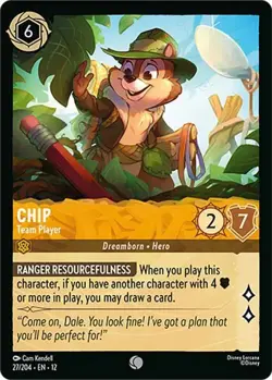 Chip - Team Player 27/204 Non-Foil Wilds Unknown Disney Lorcana - Image 1