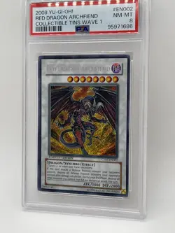 Red Dragon Archfiend PSA 8 NM-MINT Secret Rare 2008 CT05-EN002 Tin Promo Yugioh - Image 3