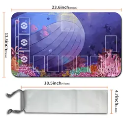 NEW Pokemon Playmat with Card Zones Free Bag Rubber Playmat Compatible Pokemon - Image 2