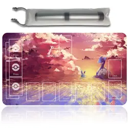 NEW Pokemon Playmat with Card Zones Free Bag Rubber Playmat Compatible Pokemon - Image 1