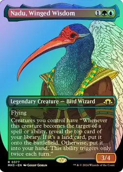 Nadu, Winged Wisdom FOIL BORDERLESS - 0377 - Rare - Modern Horizons 3 MH3 MTG - Image 1
