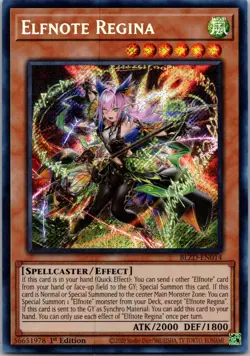 Elfnote Regina BLZD-EN014 Secret Rare Blazing Dominion Yu-Gi-Oh 1st Edition NM - Image 1