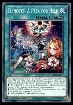 ELFNOTES: A PLEA FOR HELP - BPRO-EN057 Burst Protocol Yu-Gi-Oh NM - Image 1