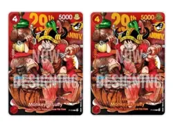 Pre-sale One Piece TCG 29th Anniversary Luffy Promo P-159 ENG 2 Card Set - Image 1