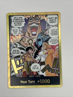 One Piece TCG Gold DON Card Impel Down OP16 The Time of Battle Alternate Art Foi - Image 1