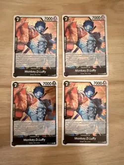 4X Monkey D Luffy R OP15-092 Adventure of God's Island One Piece OP15 PLAYSET NM - Image 1