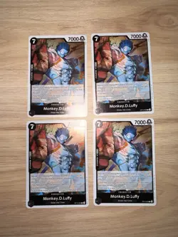 4X Monkey D Luffy R OP15-092 Adventure of God's Island One Piece OP15 PLAYSET NM - Image 2