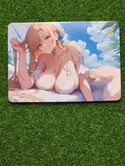 Asuna Sword Art Online Summer Waifu Girl Doujin Lewd Goddess Story Holo Art Card - Image 2