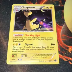 Ampharos ~ 40/114 ~ holo ~ STEAM SIEGE ~ MODERATE PLAY ~ Pokemon Card - Image 1
