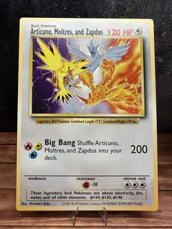 Pokemon Articuno Moltres and Zapdos WB Promo Jumbo Card LP WOTC Vintage - Image 1
